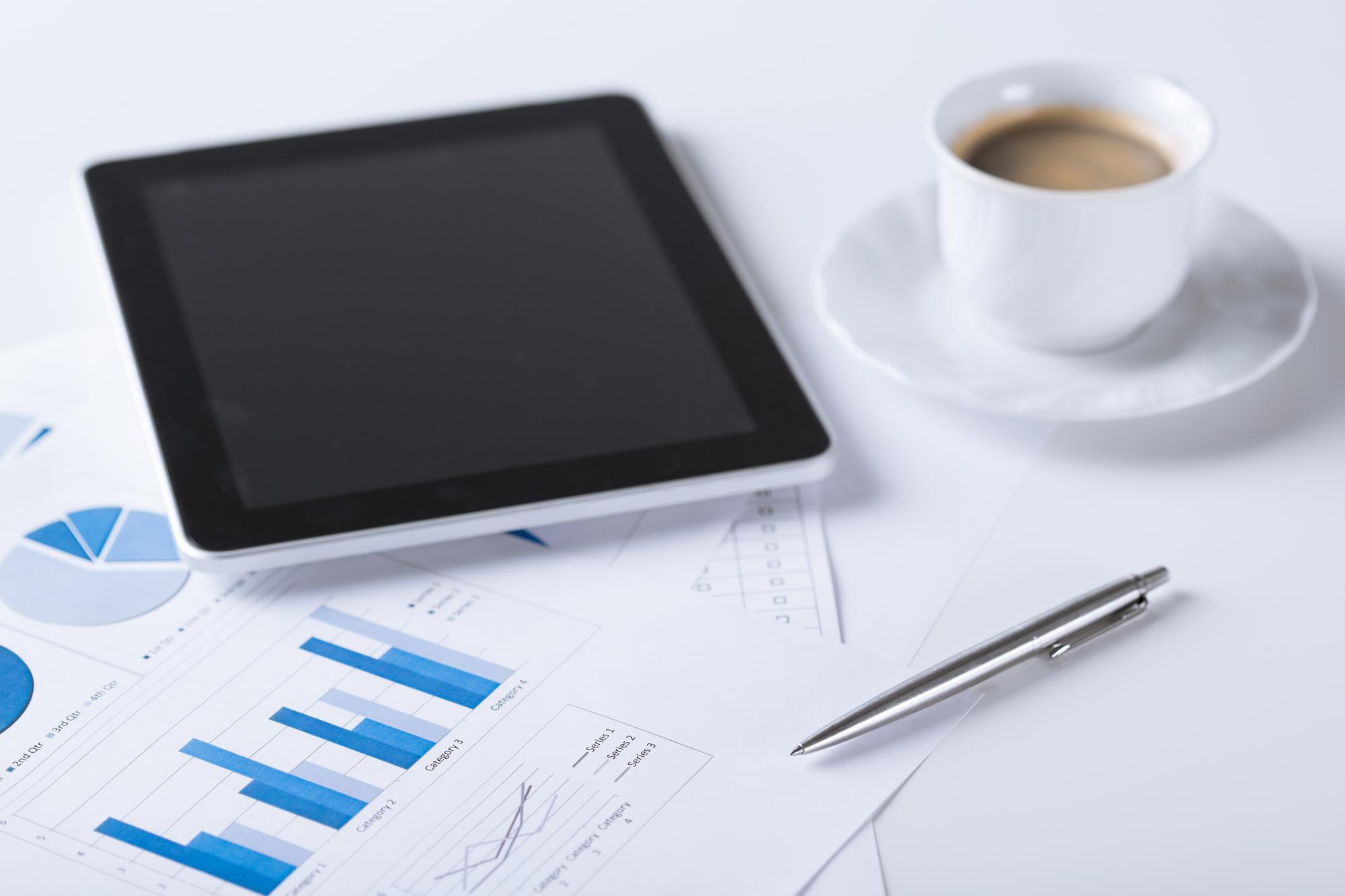 Tablet zeigt Budget-Plan